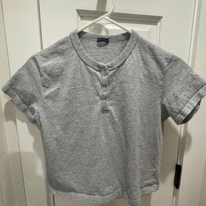 Brandy Melville lightweight  cropped grey tshirt w/ buttons
